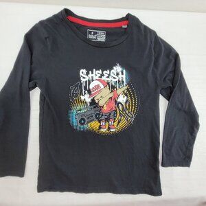 Public Record Shirt Boys size 7 Black Graphic Boom Box Bear Sheesh